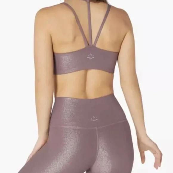 NWOT Beyond Yoga Wild Orchild/Rose Gold Twinkle, size M - Picture 2 of 4